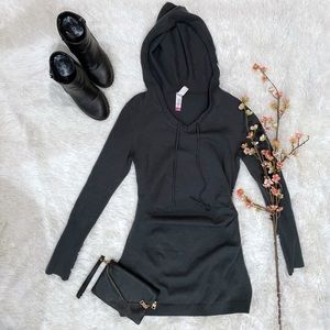 Grey Knitted Hoodie Sweater w/ Front Pocket SZ XL